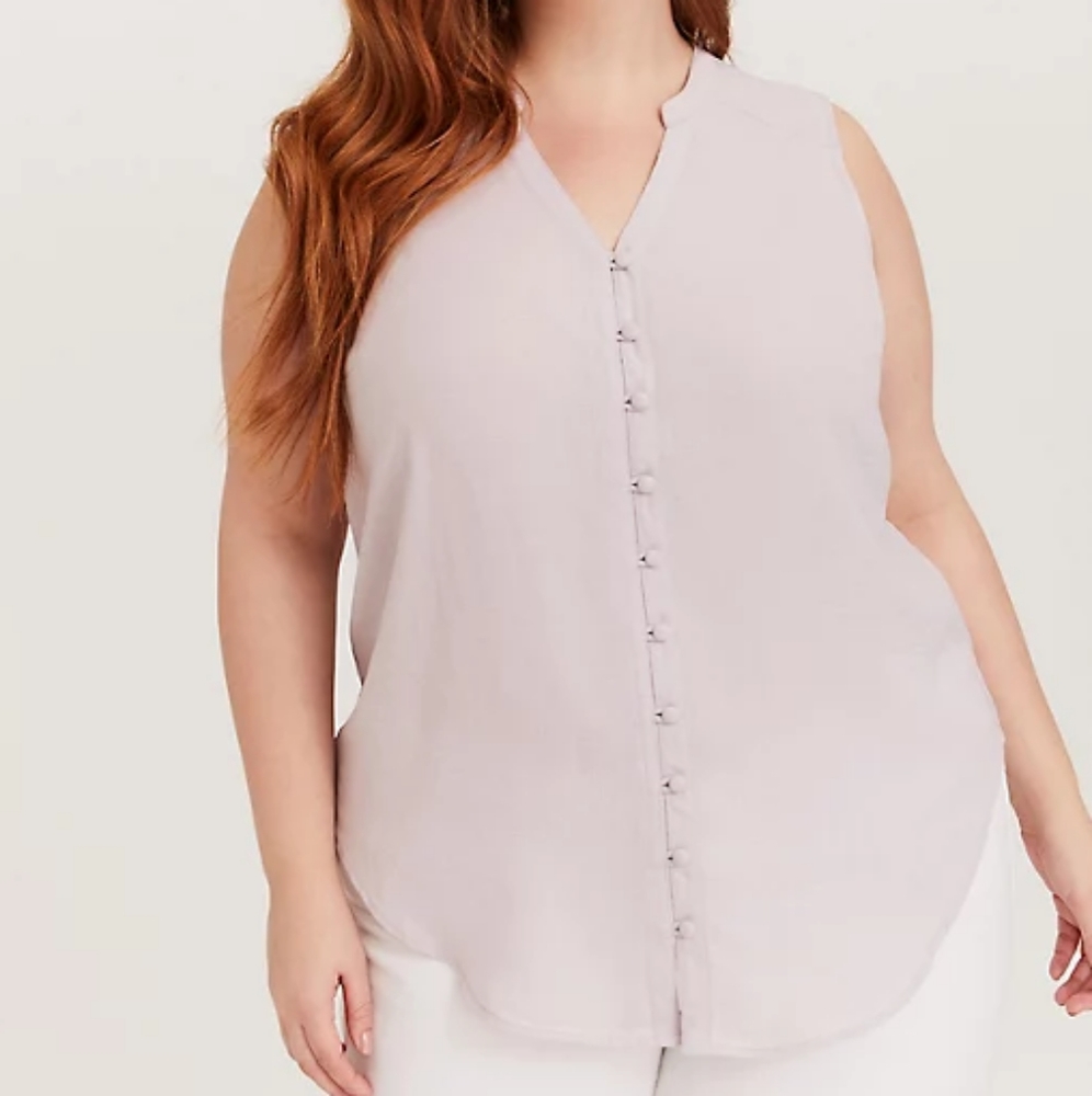 Torrid Lilac Gauze Button Front Tunic Tank